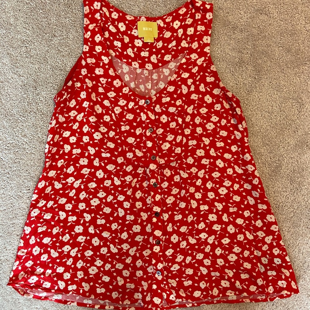 Maeve red button front tank